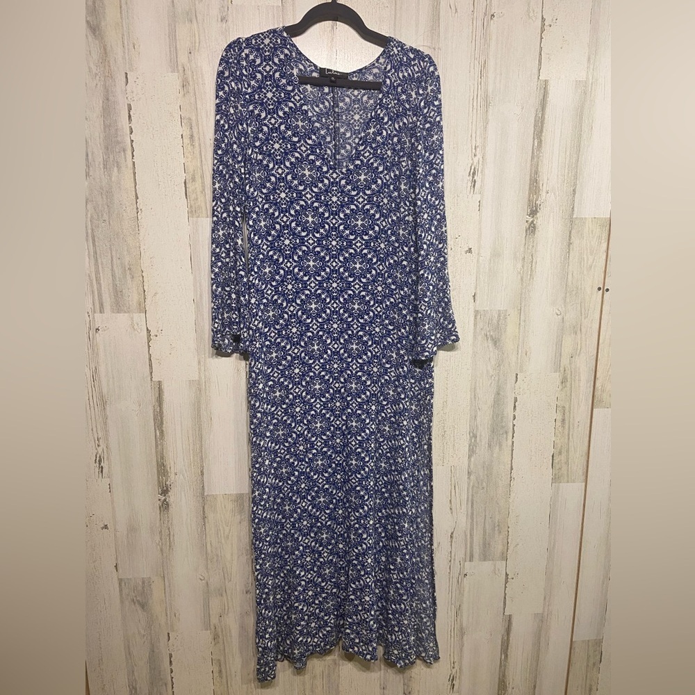 Lulus Mandala Daydream Blue Print Maxi Dress Medium - Picture 3 of 10